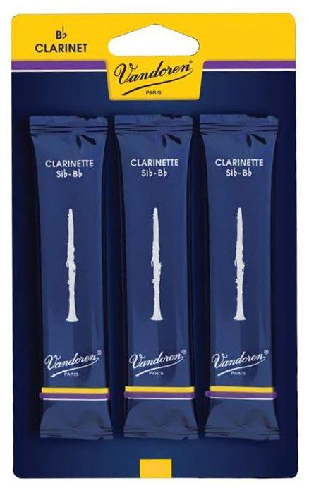 Vandoren Traditional Bb Clarinet Reeds - Card of 3 - #2.5 Strength