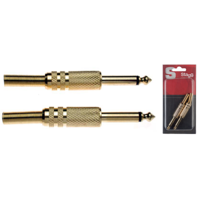 Stagg 1/4" Professional Phone Plug  - Gold- 2 Pack