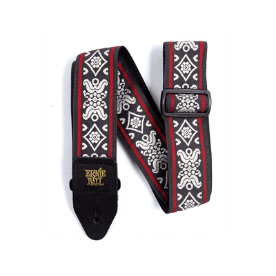 Ernie Ball 4669 Classic Jacquard Guitar Strap/Bass Strap - Blackjack Red