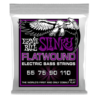 Ernie Ball 2811 Slinky Power Slinky Flatwound Bass Strings - 55-110