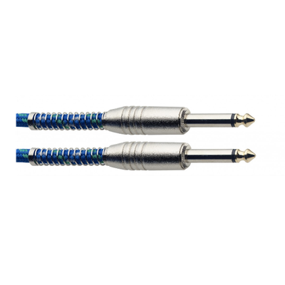 Stagg S-Series Vintage Tweed Style Instrument Cable 6M 20 ft Blue