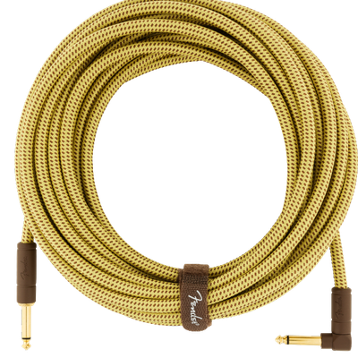 Fender Deluxe Series Instrument Cable, Straight/Angle, 25', Tweed