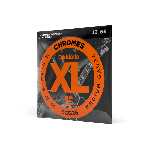 D'Addario ECG26 Chromes Flat Wound, Medium, 13-56