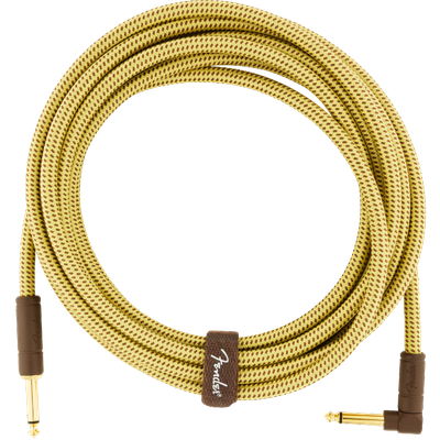 Fender Deluxe Series Instrument Cable, Straight/Angle, 15', Tweed