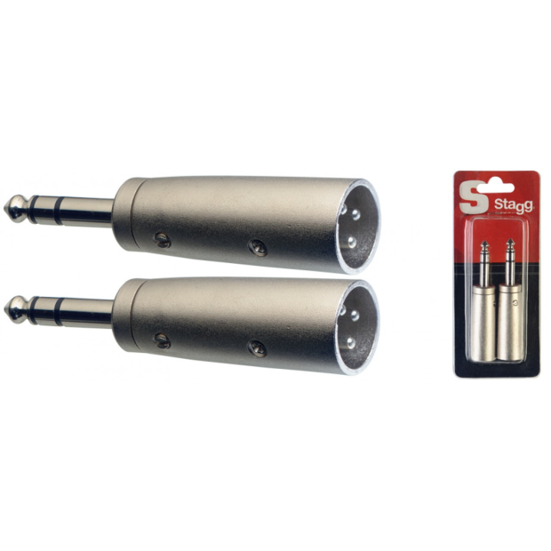Stagg 2x Male Stereo Phone-Plug/Symetrical Male XLR Adaptor