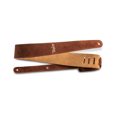 Taylor 2.5" Embroidered Suede Guitar Strap Honey