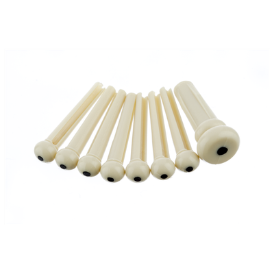 Fender Acoustic Bridge Pin Set, Ivory with Black Dot (7)