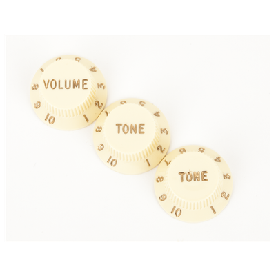 Fender Stratocaster® Knobs, Aged White (Volume, Tone, Tone) (3)