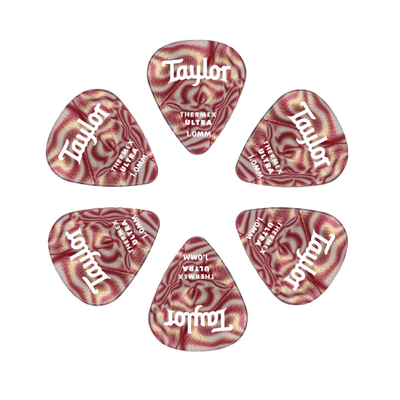 Taylor Premium 351 Thermex Ultra Guitar Picks, Ruby, Swirl, 6-Pack