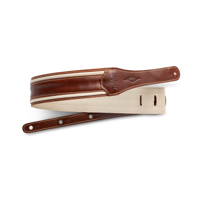 Taylor Element 2.5" Leather Guitar Strap - Brown/Cream
