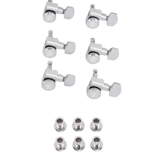 Fender Locking Stratocaster®/Telecaster® Staggered Tuning Machines (Polished Chrome) (6)