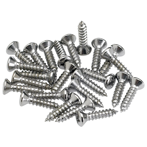 Fender Pickguard/Control Plate Mounting Screws (24) (Chrome)