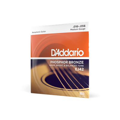 D'Addario EJ42 Phosphor Bronze Resophonic Guitar Strings 16-56