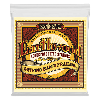 Ernie Ball 2061 Earthwood 5-String Banjo Frailing Loop End 80/20 Bronze Strings