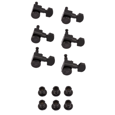 Fender Locking Stratocaster®/Telecaster® Staggered Tuning Machines (Black) (6)
