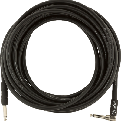 Fender Professional Series Instrument Cable, Straight-Angle, 25', Black