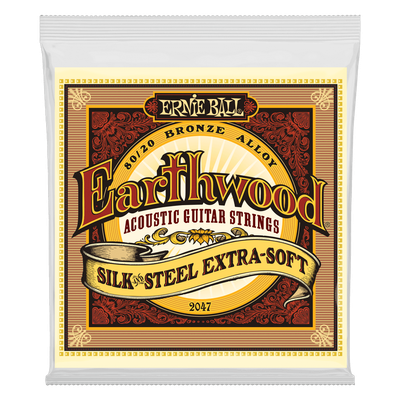 Ernie Ball 2047 Earthwood Silk & Steel Extra Soft 80/20 Bronze  - 10-50