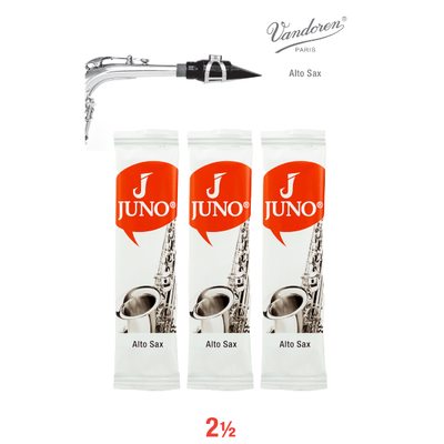 Vandoren JUNO JSR6125/3 Alto Saxophone Reeds #2.5. (3 Reed Card)