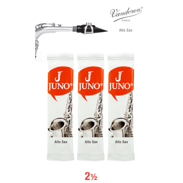 Vandoren JUNO JSR6125/3 Alto Saxophone Reeds #2.5. (3 Reed Card)