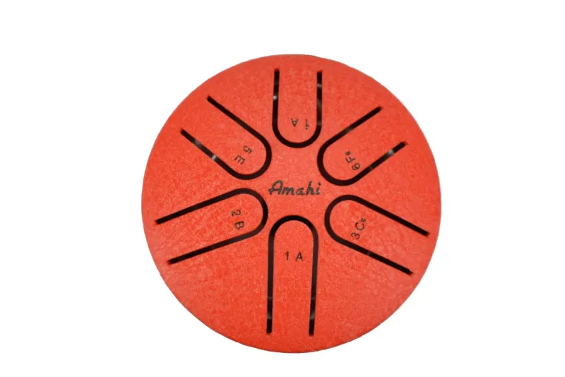 Amahi 3″ Steel Tongue Drum Red