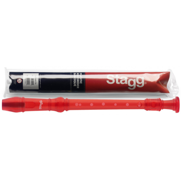 Stagg Soprano Recorder w/Baroque Fingering Red