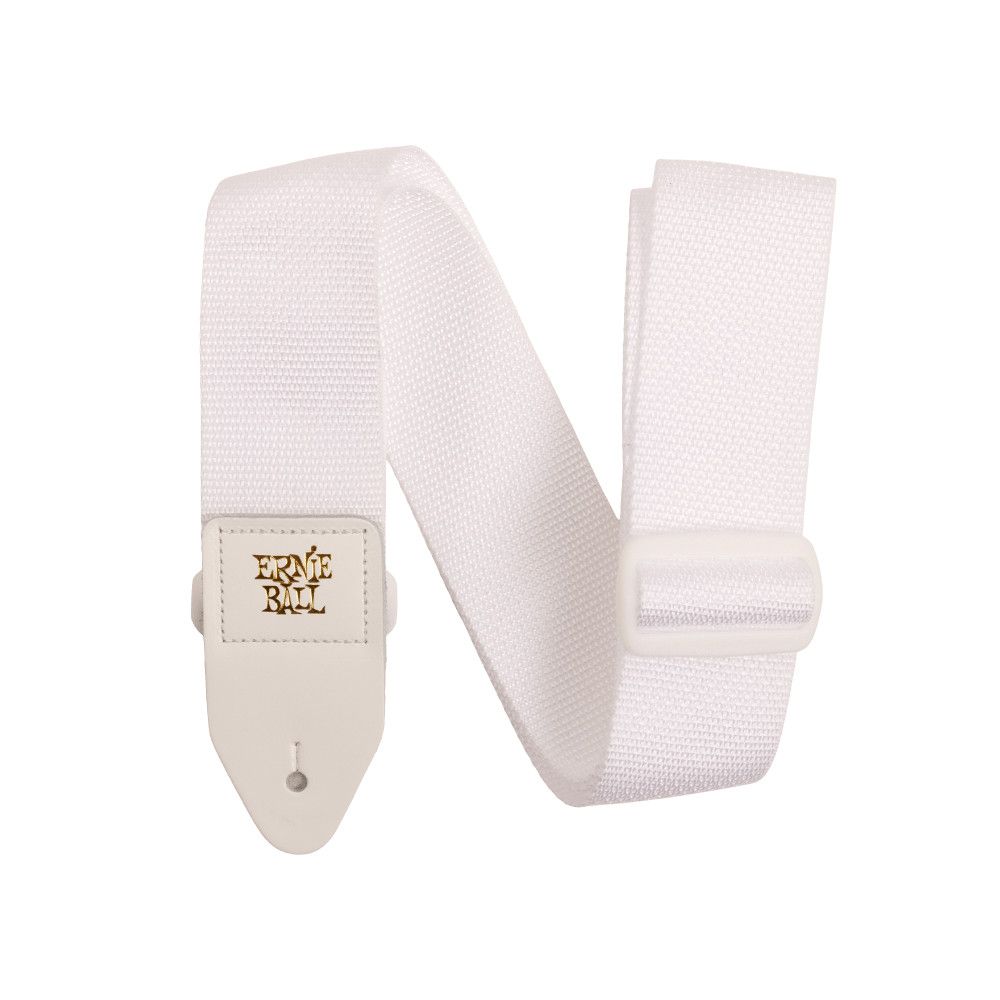 Ernie Ball P05350 Polypro Guitar Strap/Bass Strap - White w/ White