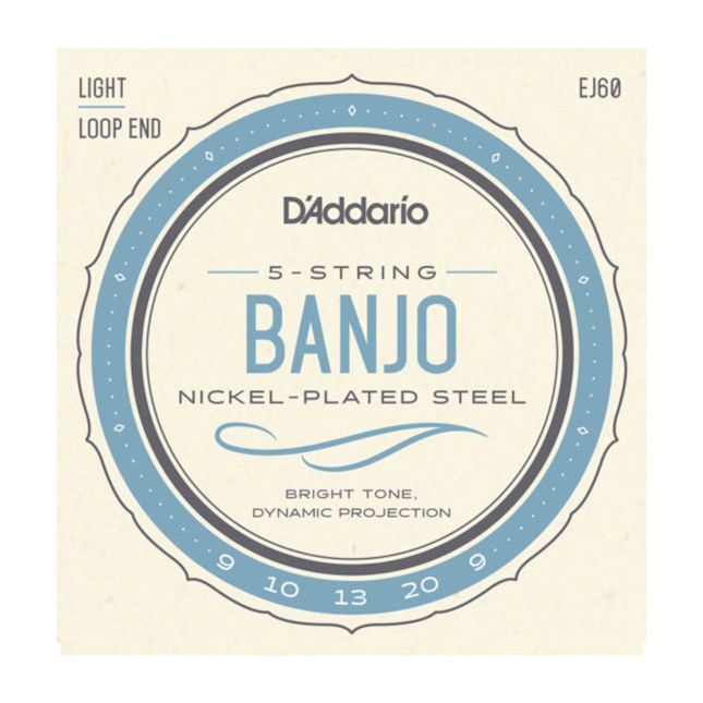 D'Addario EJ60 Nickel-Plated Steel Banjo Strings - 09-20 Light 5-String