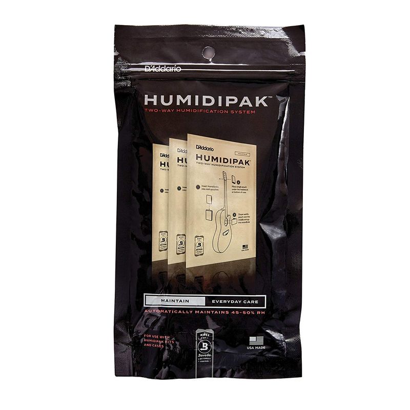 D'Addario Humidipak System Replacement Packets, 3-pack