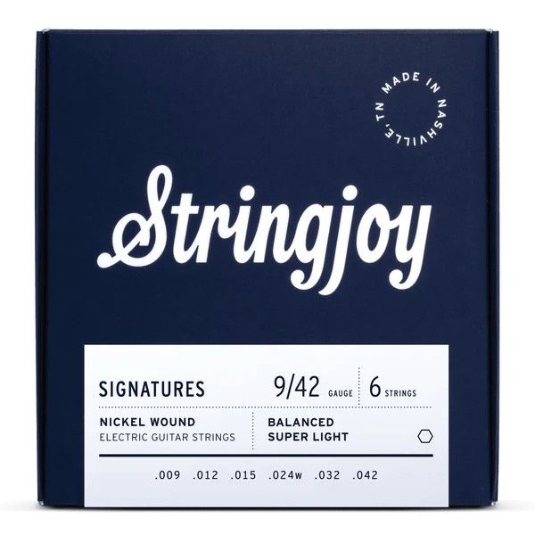 Stringjoy 9-42 Balanced Super Light Gauge Signatures - Nickel Wound Electric Guitar Strings