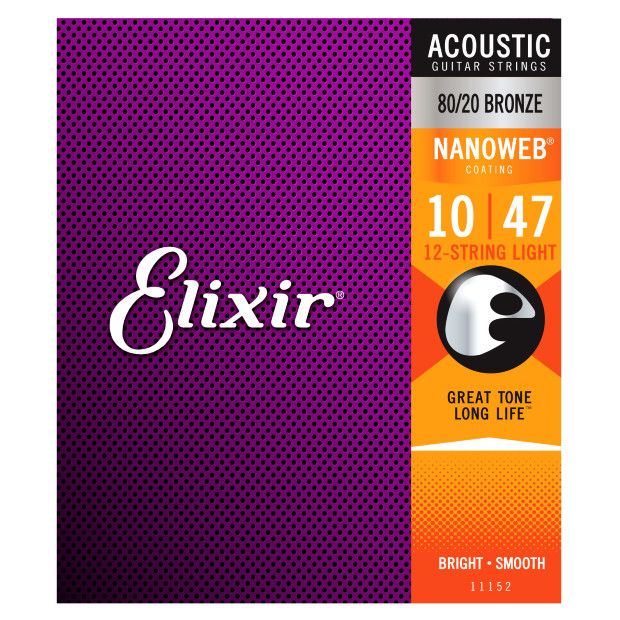 Elixir 11152 80/20 Bronze (12 String) NANOWEB. Light