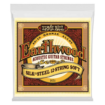 Ernie Ball Soft Earthwood 80/20 Bronze Silk &amp; Steel 12-String Acoustic Guitar Strings 9-46 Gauge