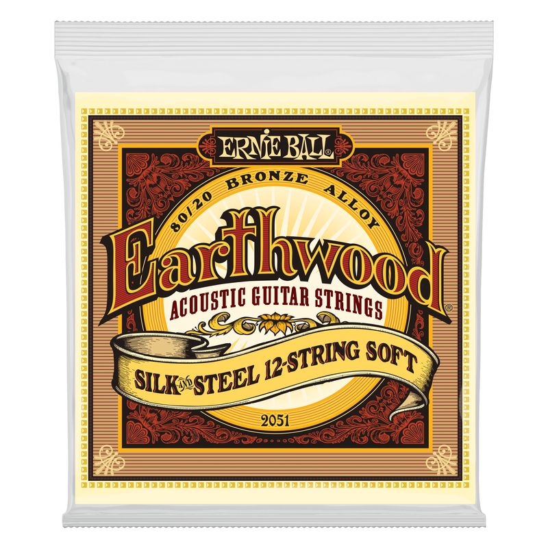 Ernie Ball Soft Earthwood 80/20 Bronze Silk & Steel 12-String Acoustic Guitar Strings 9-46 Gauge
