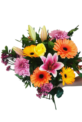 Lilies & Gerberas Bunch - Wrapped