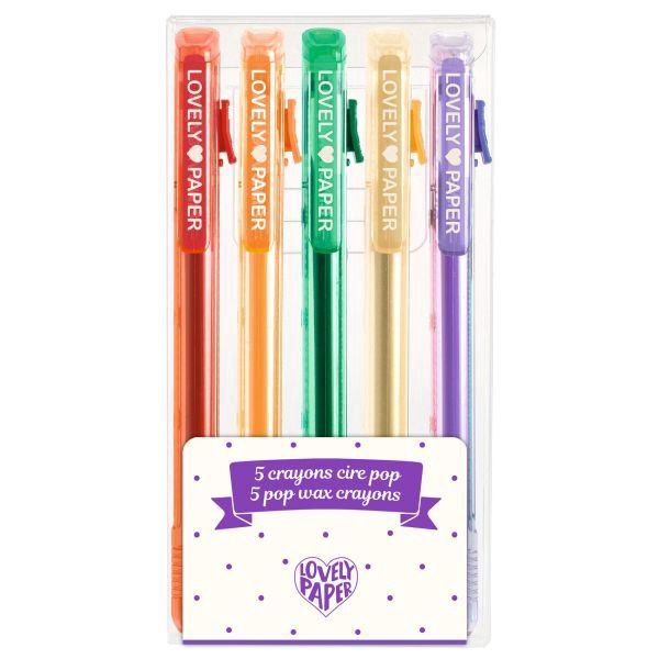 5 crayons cire pop Djeco