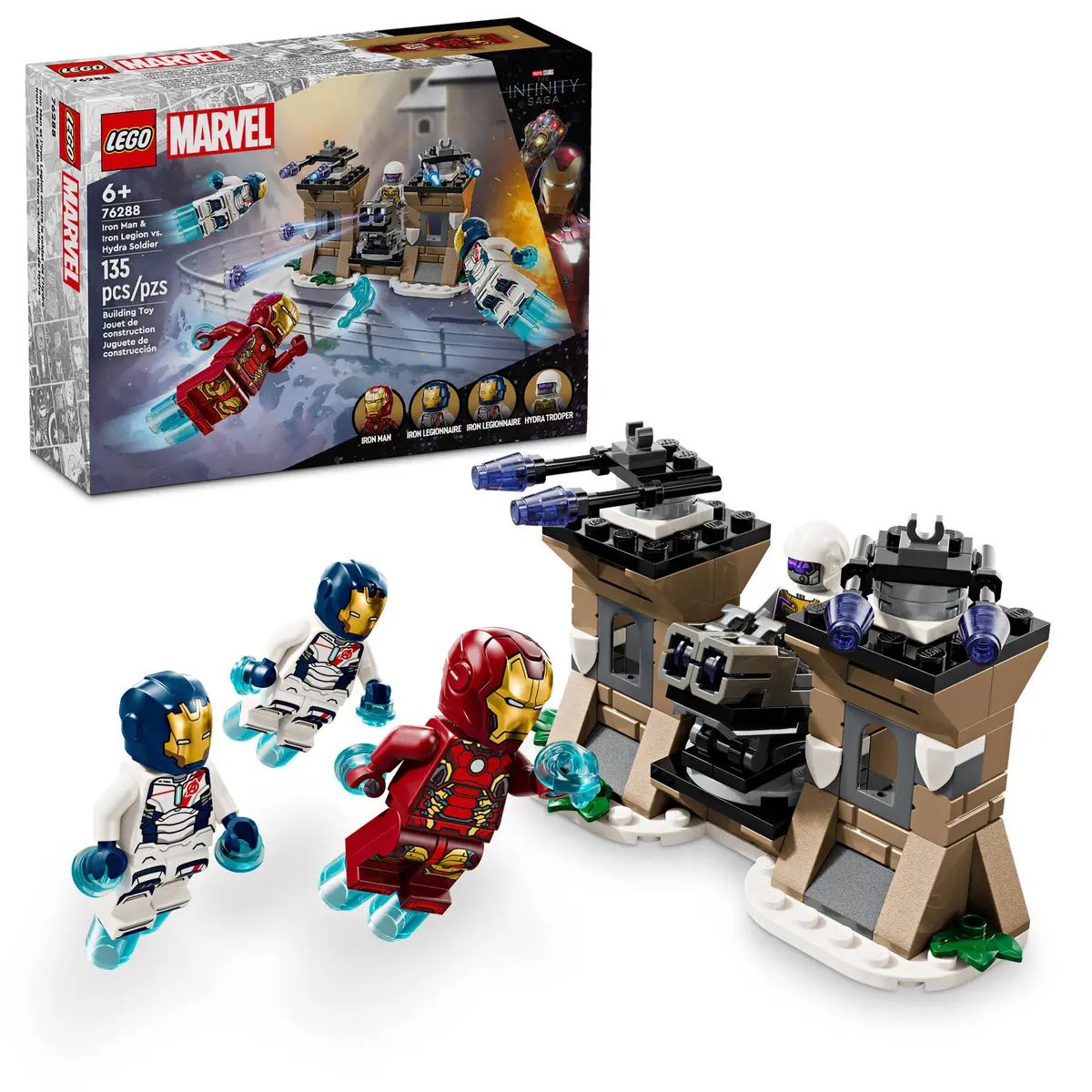 Lego Marvel 76288 Iron Man et l’Iron Legion contre le soldat de l’Hydra