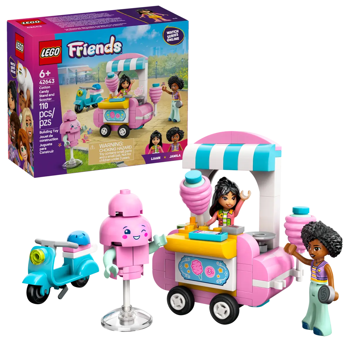 Lego Friends 42643 Le kiosque de barbe à papa et le scooteur