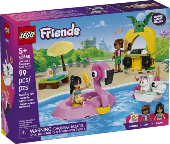 Lego Friends 42658 La soirée piscine avec la licorne et le flamant rose