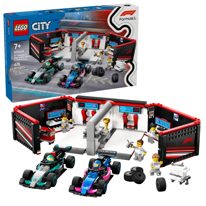 Lego City 60444 Le garage de F1 et les voitures Mercedes-AMG et Alpine