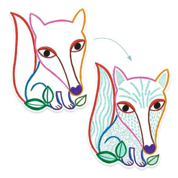 Coloriage à révéler - Animaux de la forêt
