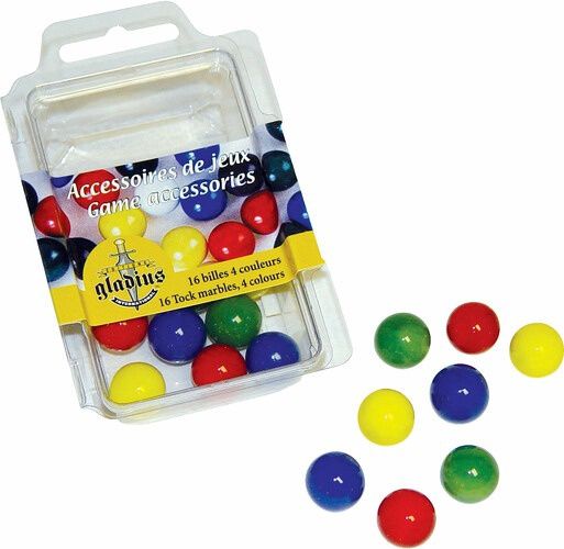 16 billes de marbre 4 couleurs