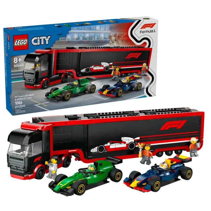 Lego City 60445 Le camion de F1® avec les voitures de F1 RB20 et AMR24