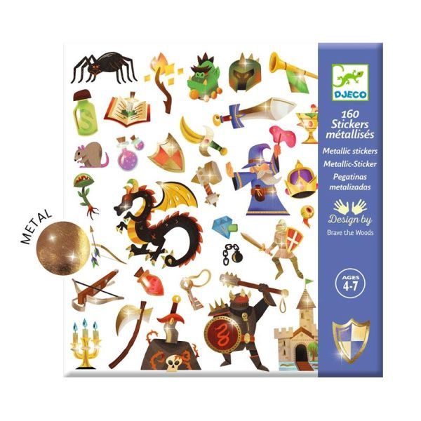 160 Stickers Métallisés