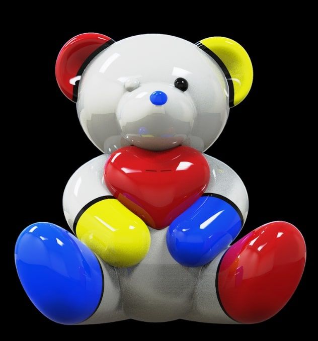 Gacko Bear Love pop art Mondrian
