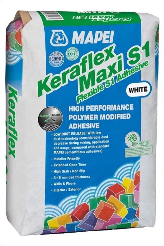 Mapei White Keraflex Maxi tile adhesive