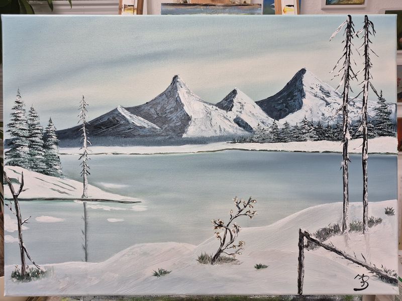 Kurs am 27. Dezember: Winterstille am See nach Bob Ross