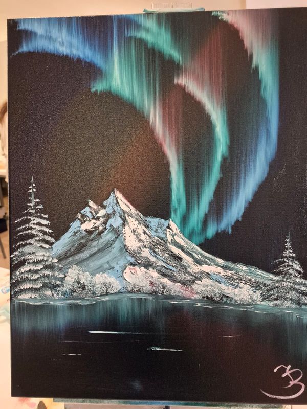 Kurs am 03. Januar: Nordlichter über Winterbergen nach Bob Ross