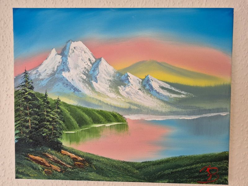 Malkurs am 09.05. - Bergfrühling am Gebirgsbach nach Bob Ross