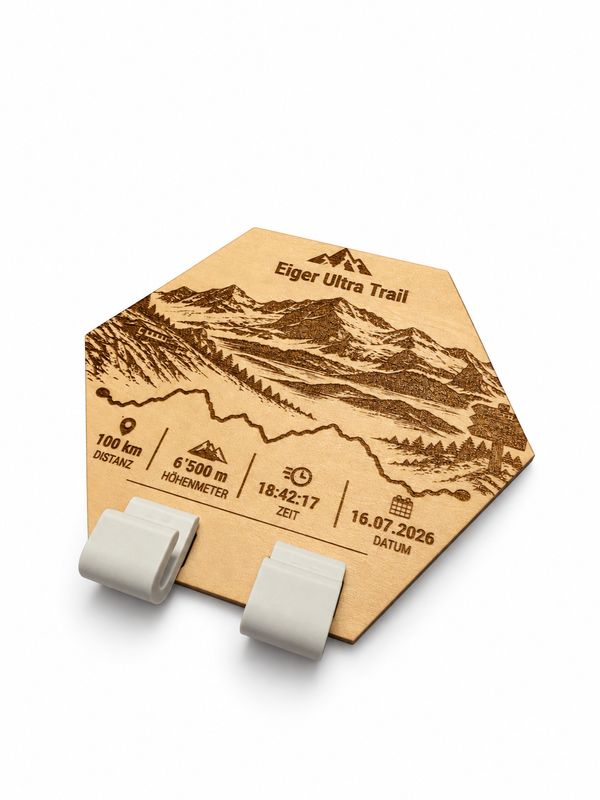 Personalisierter Medaillenhalter aus Holz – Dein Run