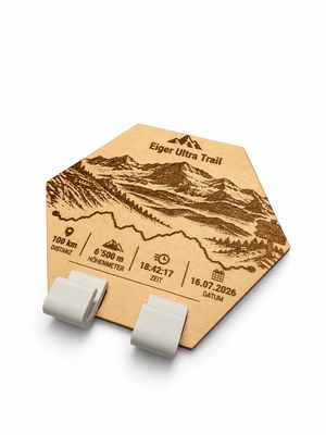Personalisierter Medaillenhalter aus Holz – Dein Run
