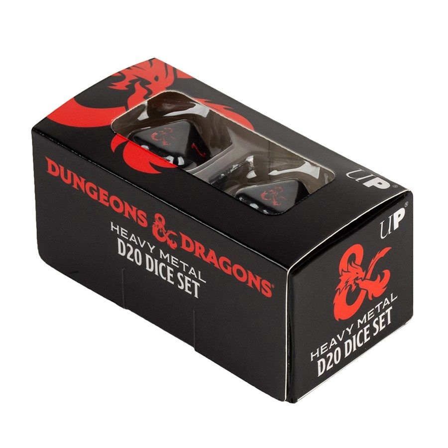 Dungeons &amp; Dragons Heavy Metal D20 Dice Set (2) Black and Red